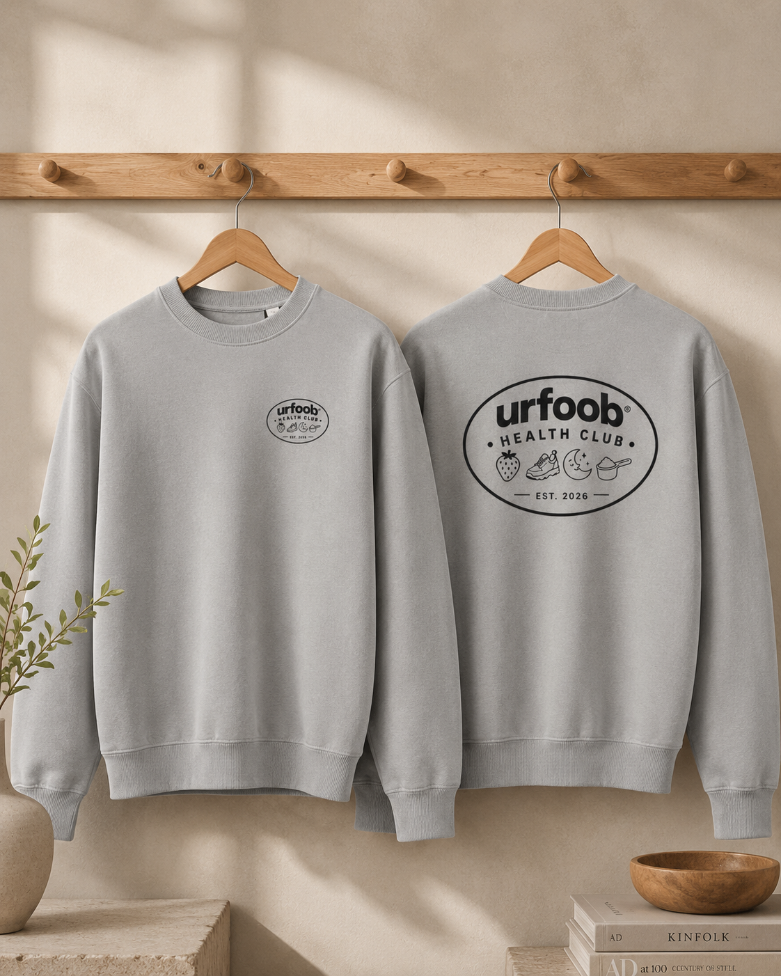 urfoob Health Club Founders Sweatshirt Heather Grey