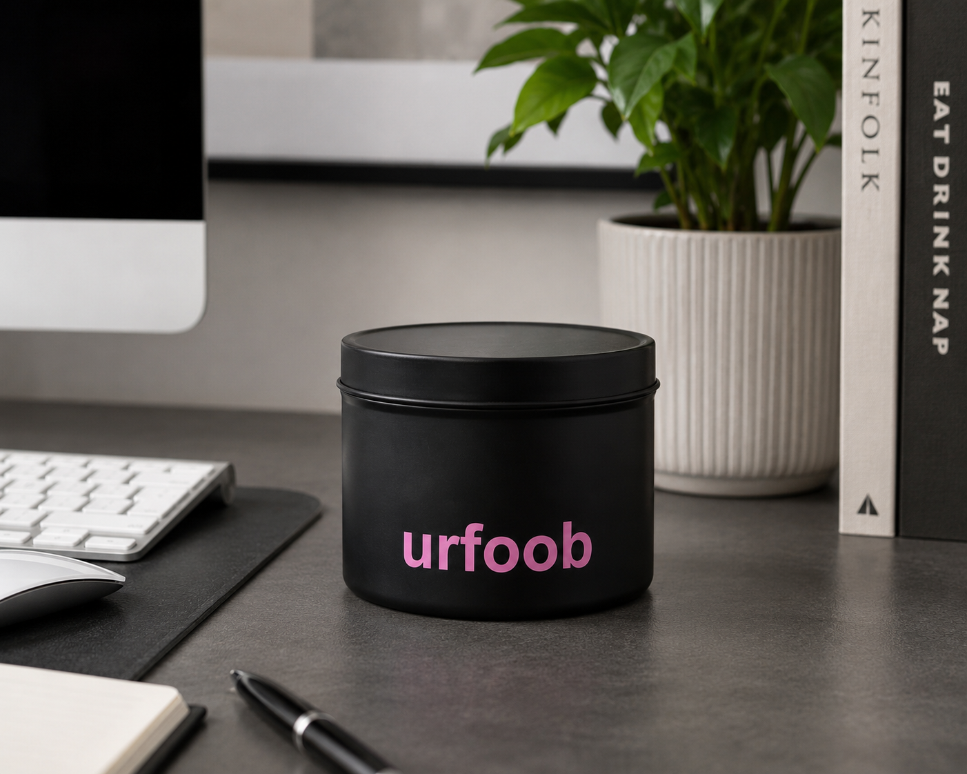 urfoob Matte Black Storage Tin 250ml